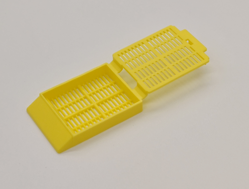 [GEN-GS-1090Y] plastic biopsy tissue cassettes with detachable lid 30 angled face large writing area yellow 